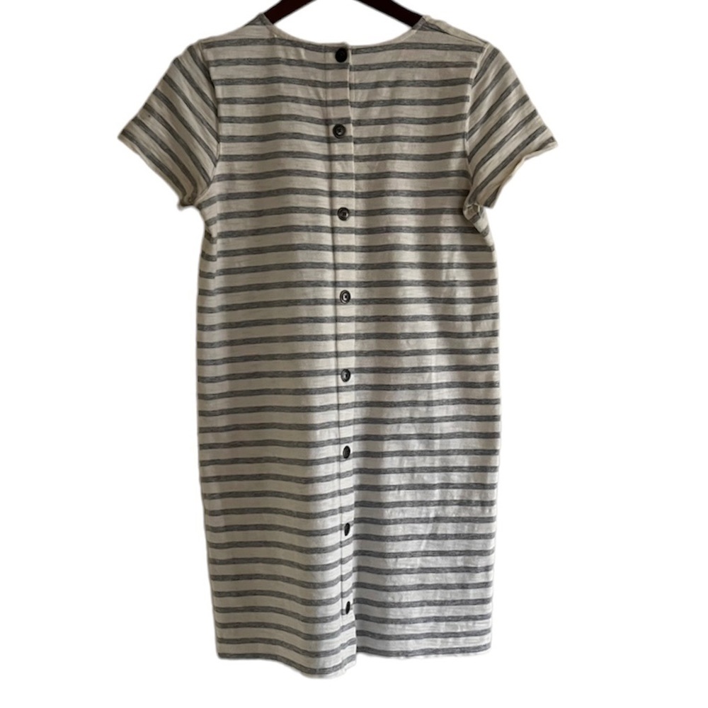 Madewell Button Back Striped T-Shirt Dress Small - Picture 4 of 8